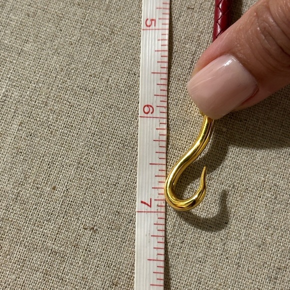 Hermes Hook Red Braided Leather Bracelet - Picture 5 of 5